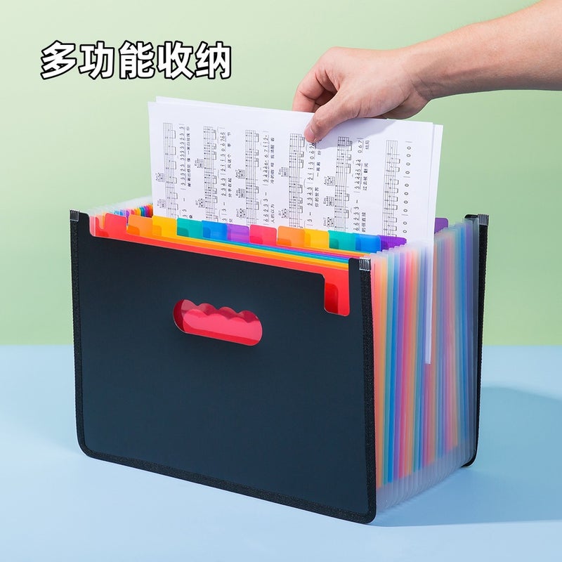 Vertical Rainbow Organ Bag Folder A4 Multi-Layer Office Document Storage Bag Student Test Paper Storage Folder - Image 3